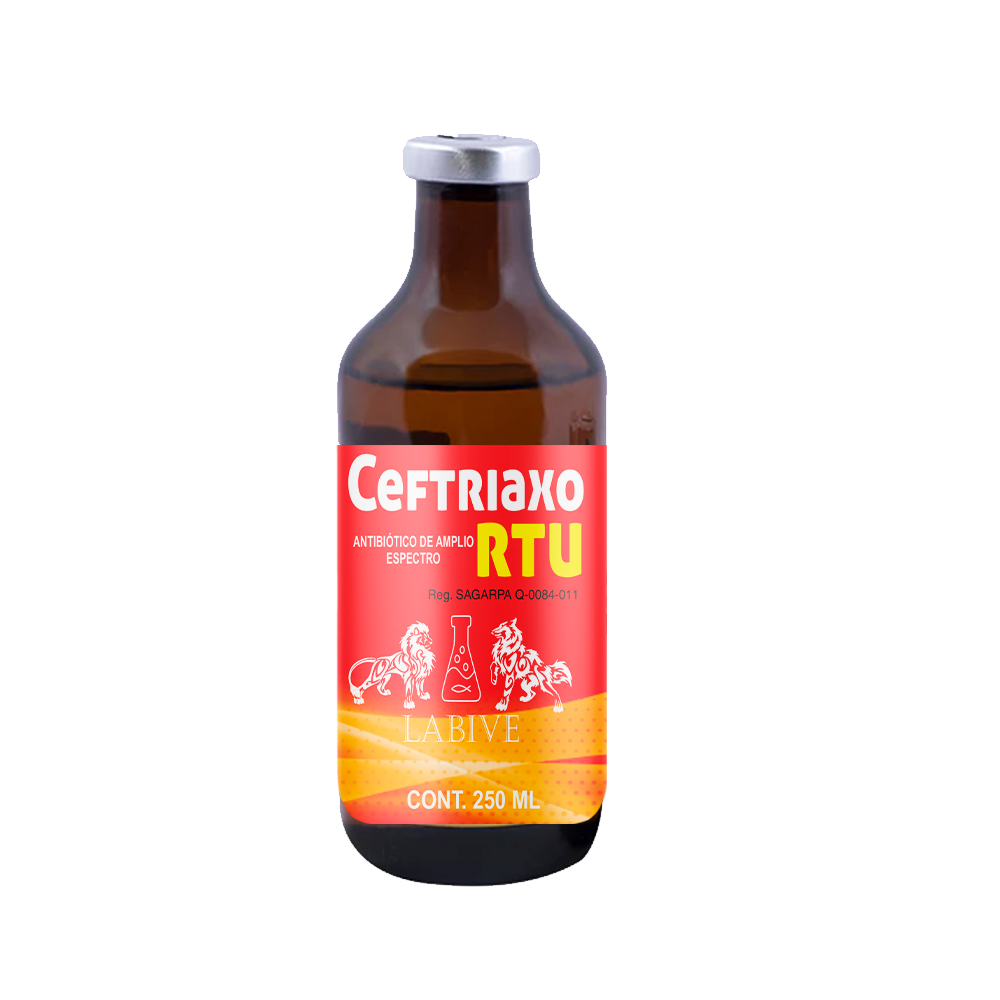 Ceftriaxo RTU Inyectable Antibiótico de Amplio Espectro con Antiinflamatorio para Ganado
