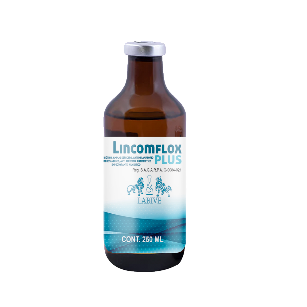 Lincomflox PLUS Inyectable  Antibiótico para Enfermedades Respiratorias en Ganado