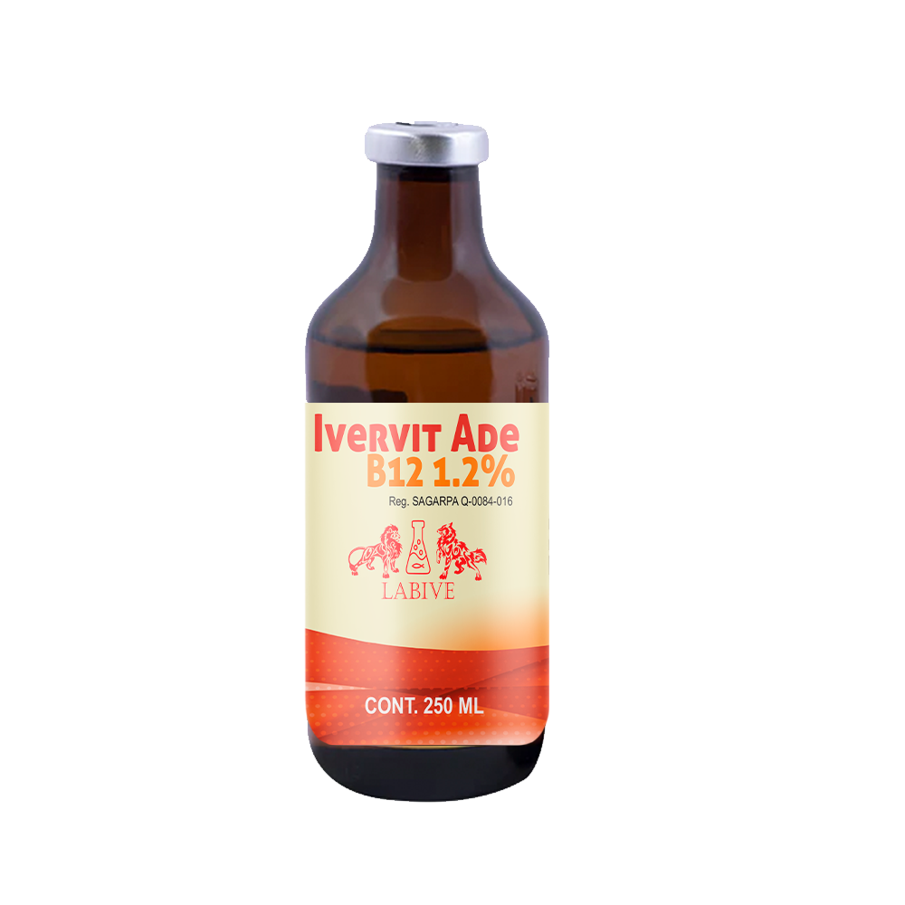 Ivervit ADE B12 Inyectable  Antiparasitario de Amplio Espectro con Vitaminas para Ganado