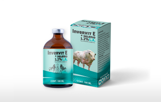 Invervit E + Selenio Inyectable Antiparasitario con Ivermectina, Vitamina E y Selenio